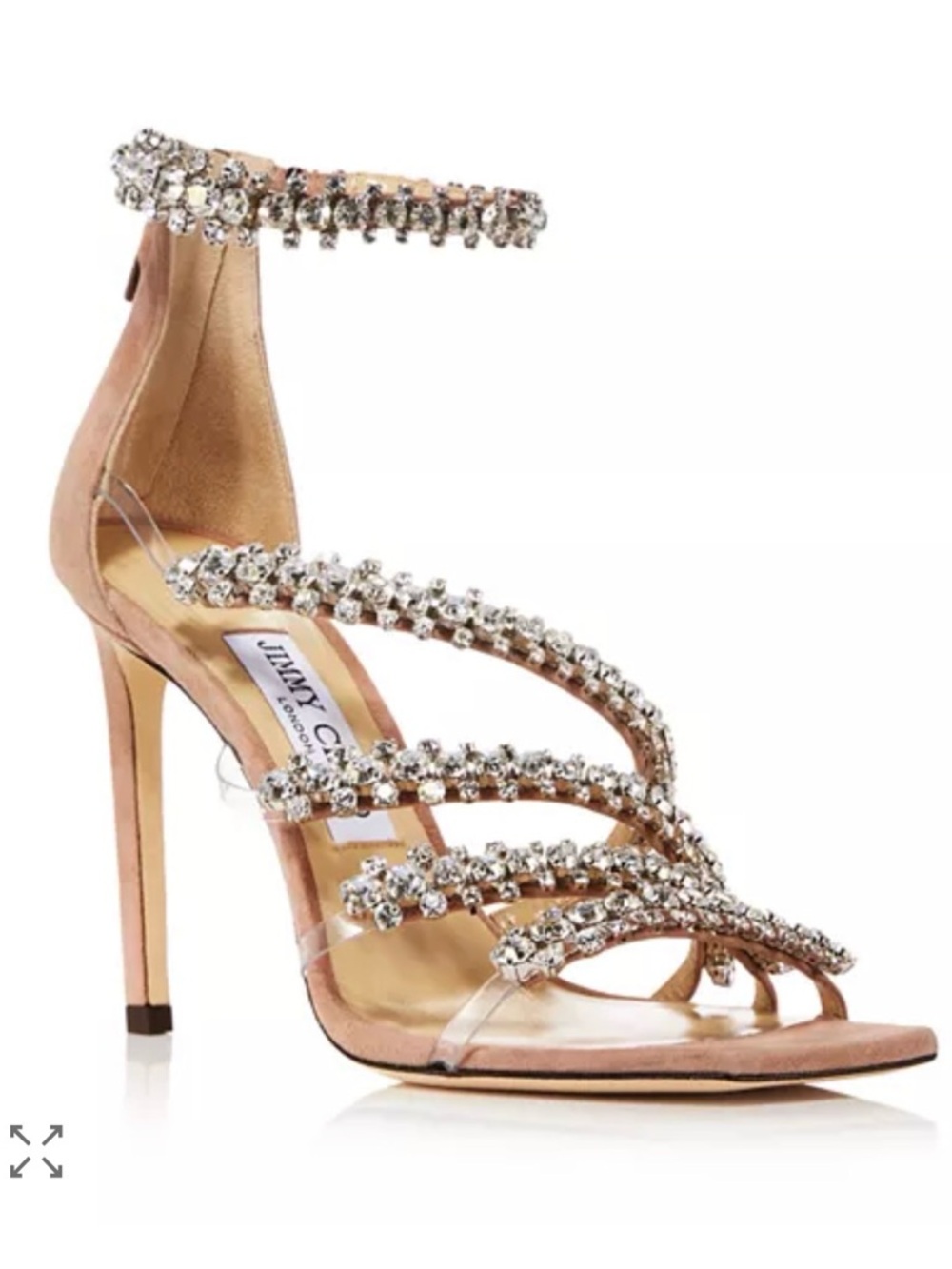 Jimmy Choo Josefina 100 Crystal Heels | Ballet Pink Suede | Swarovski | Size 40